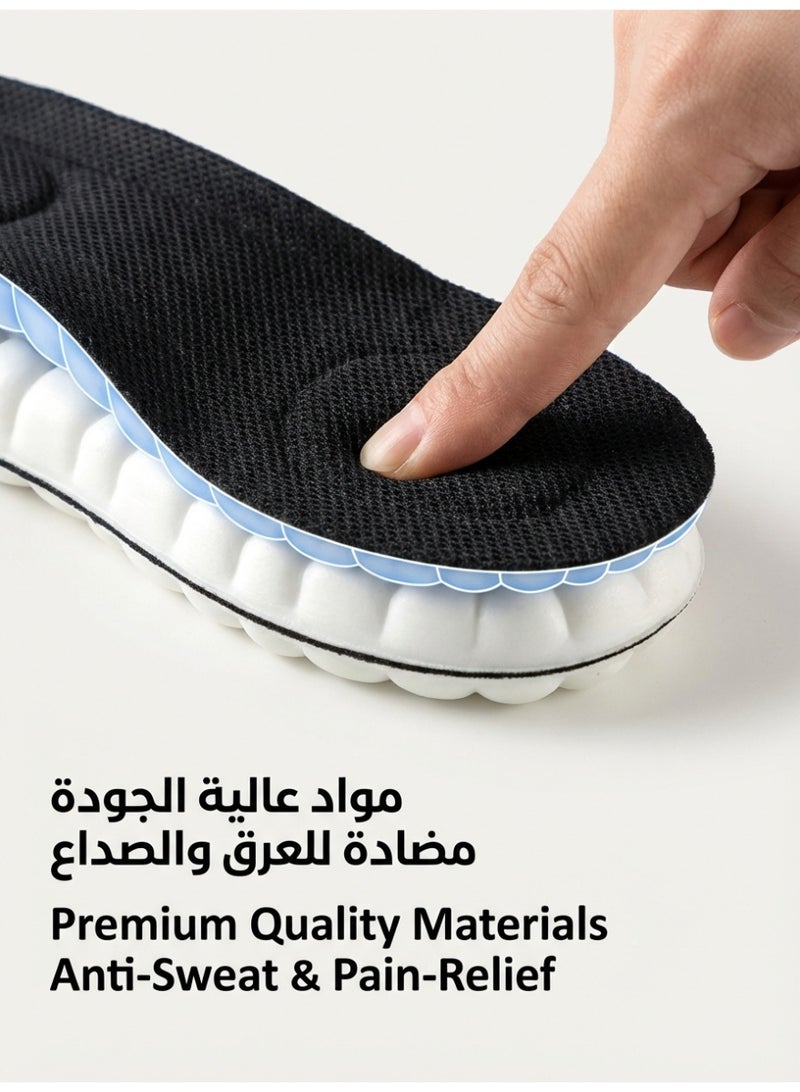 general Breathable, shock-resistant sports insoles, sizes 38-44, trimmable, shoe cushion insert, sweat-absorbing, comfortable insoles that relieve foot pain and provide pressure relief for men and women, suitable for casual wear, sports, and work. - Image 4